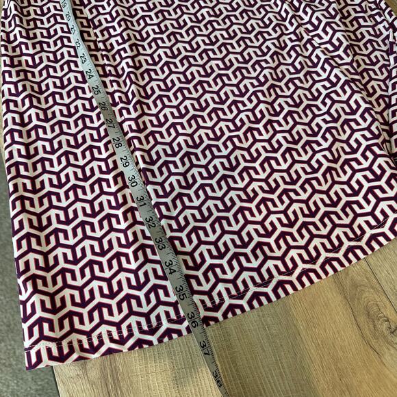 J. McLaughlin Levia Catalina Cloth Sheath Dress Garnet Red Geometric M - Picture 7 of 7